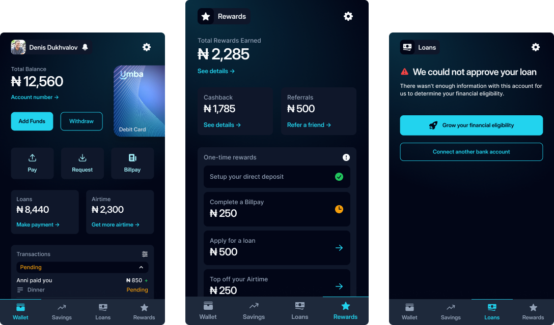 Preview of Umba app interface